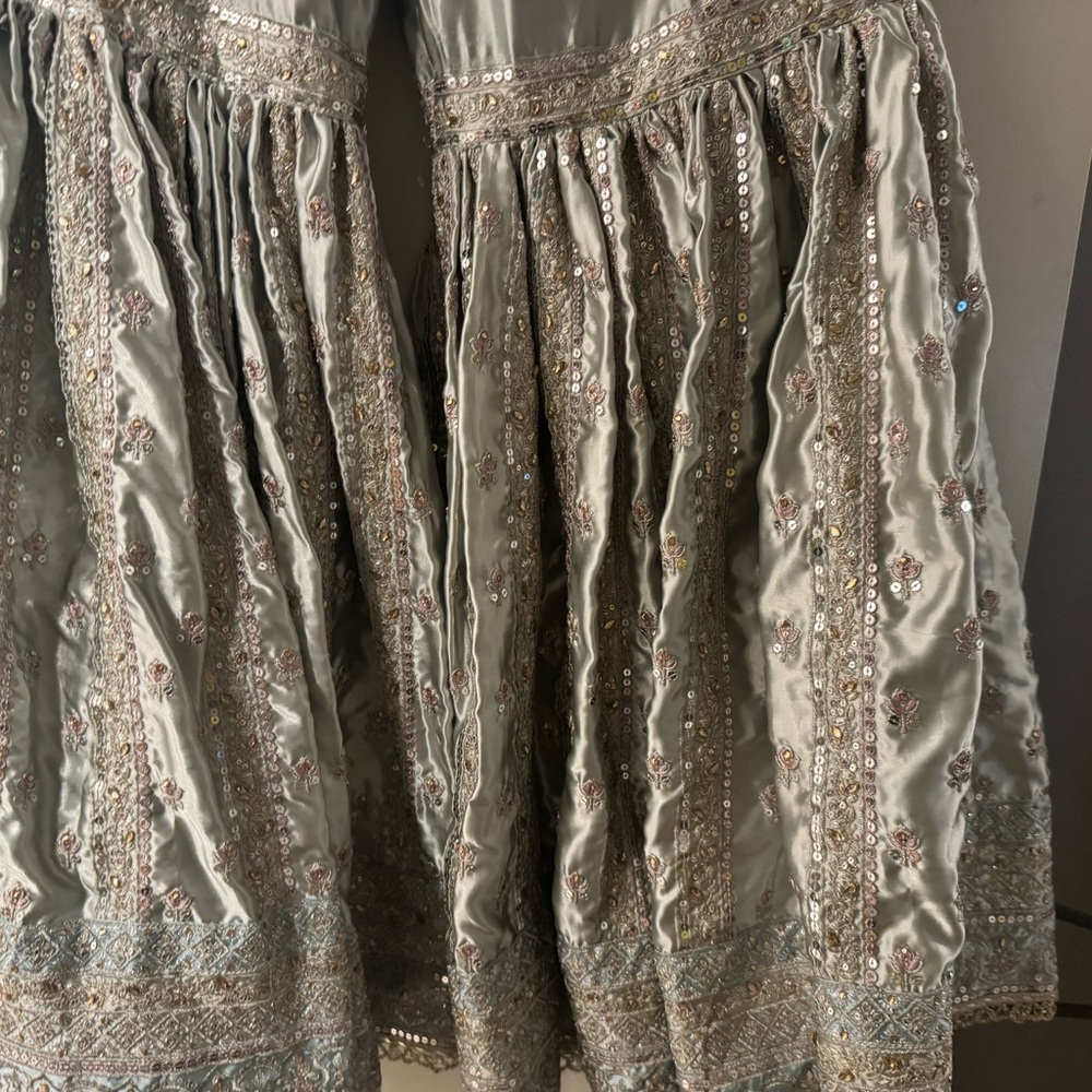 Dusty Blue and Grey Lashkara suit - Picture 5 of 6